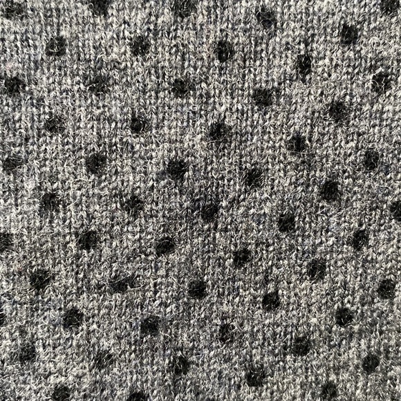 Olivia Grace Polka Dot Cardigan Sweater | 100% Cashmere Gray - Picture 4 of 10